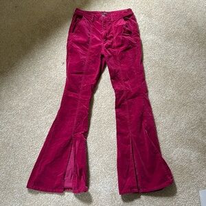 Forever 21 velvet pink pants high rise bootcut